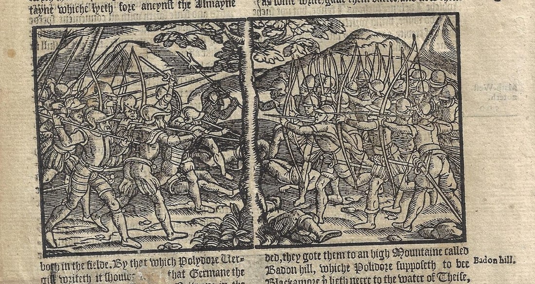 1577 Leaf Historie of Englande Woodcuts (1 of 3)
