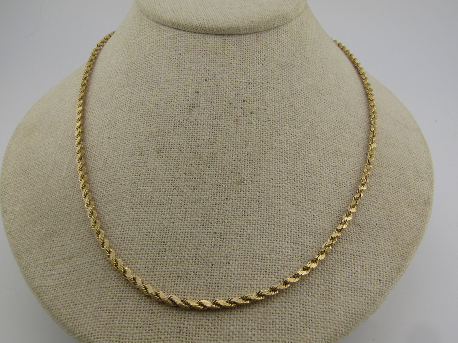 Vintage 14kt 3mm Rope Chain Necklace , 6.50 Grams, 20", Signed, Unisex, 1980's. - 3