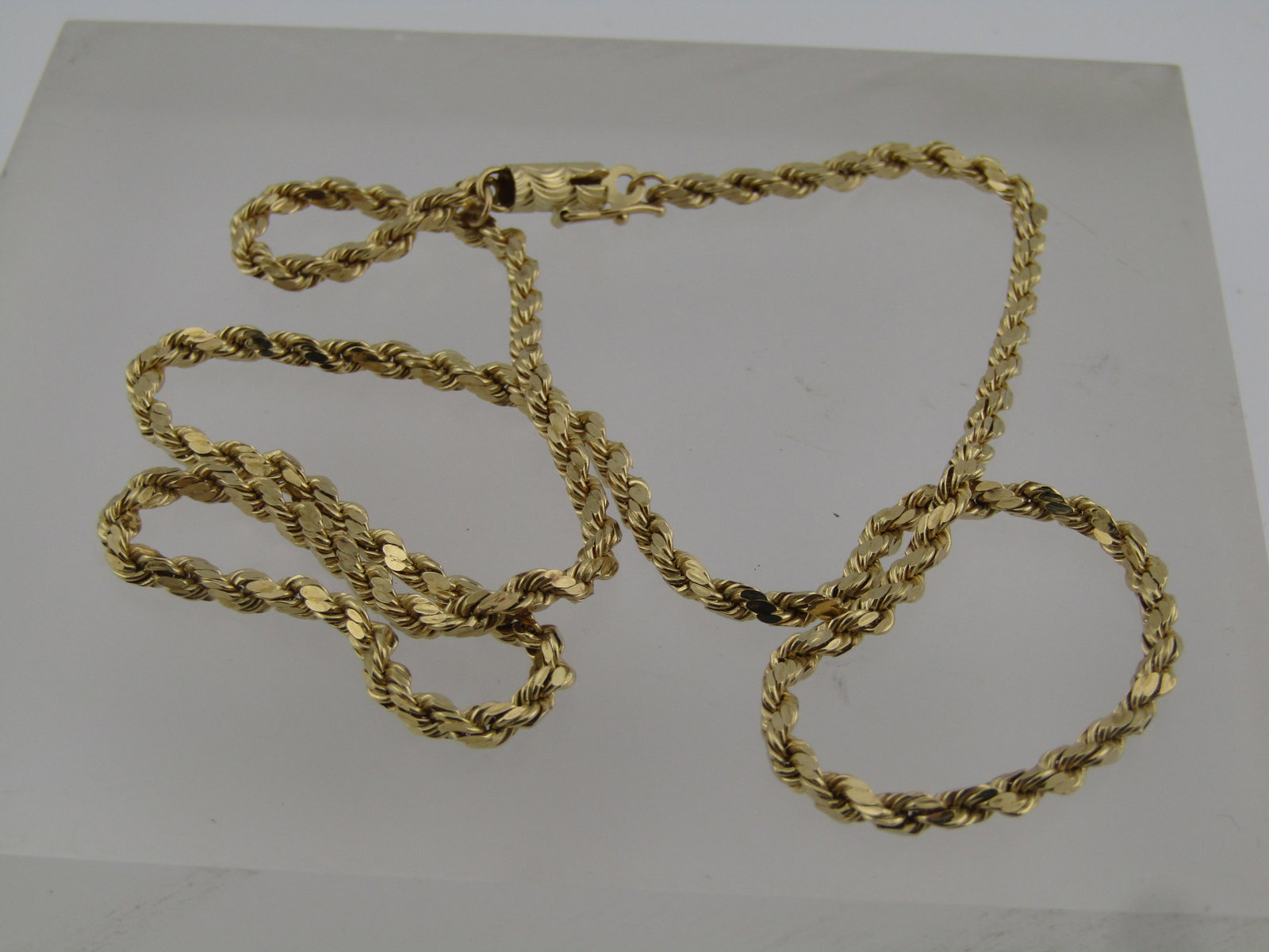Vintage 14kt 3mm Rope Chain Necklace , 6.50 Grams, 20", Signed, Unisex, 1980's. - 4