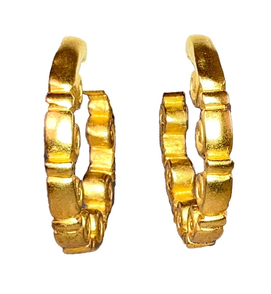 Karl Lagerfeld Scrollwork Hoop Earrings - 3