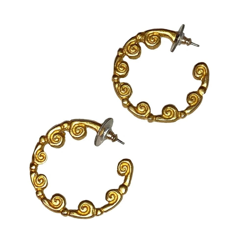 Karl Lagerfeld Scrollwork Hoop Earrings - 4