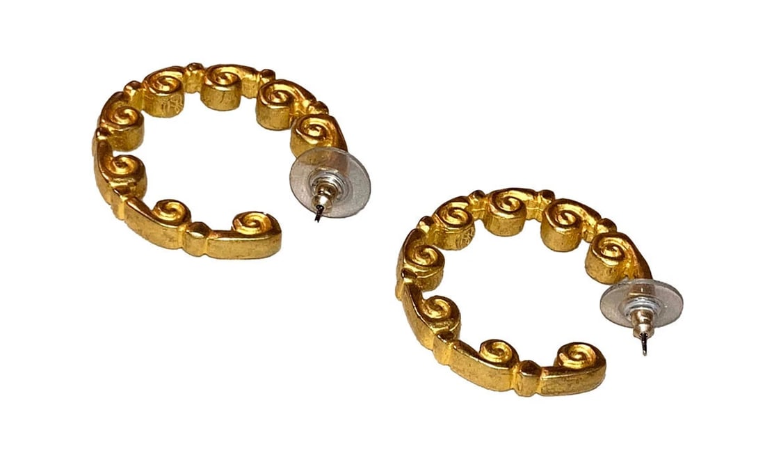 Karl Lagerfeld Scrollwork Hoop Earrings - 6