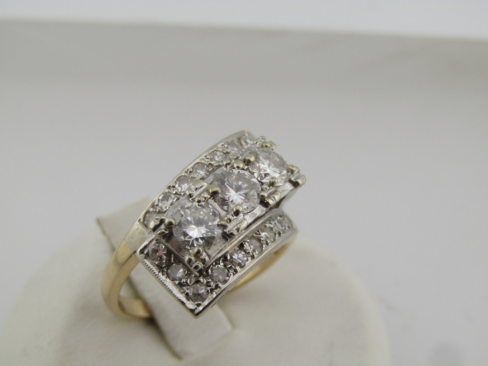 Vintage 14kt Diamond Deco Ring, Sz. 6.5, Estate, Early 1900's - 2