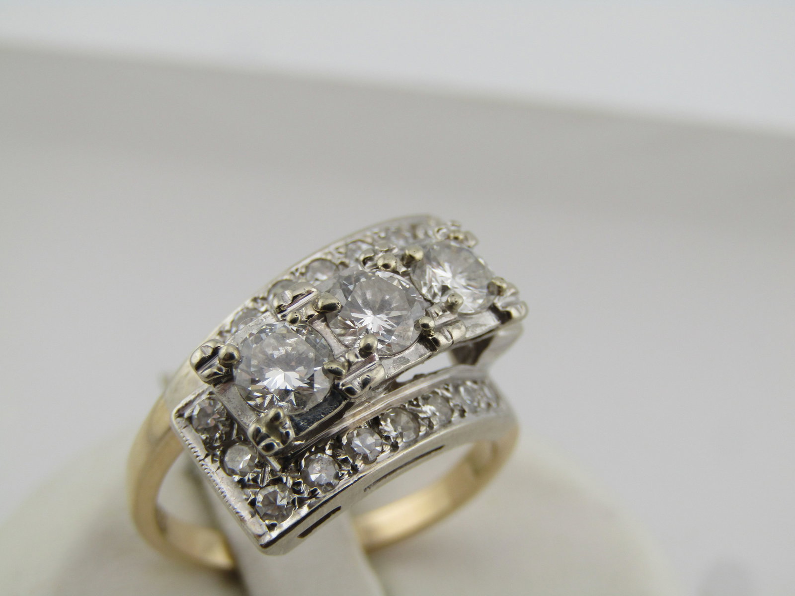 Vintage 14kt Diamond Deco Ring, Sz. 6.5, Estate, Early 1900's - 3
