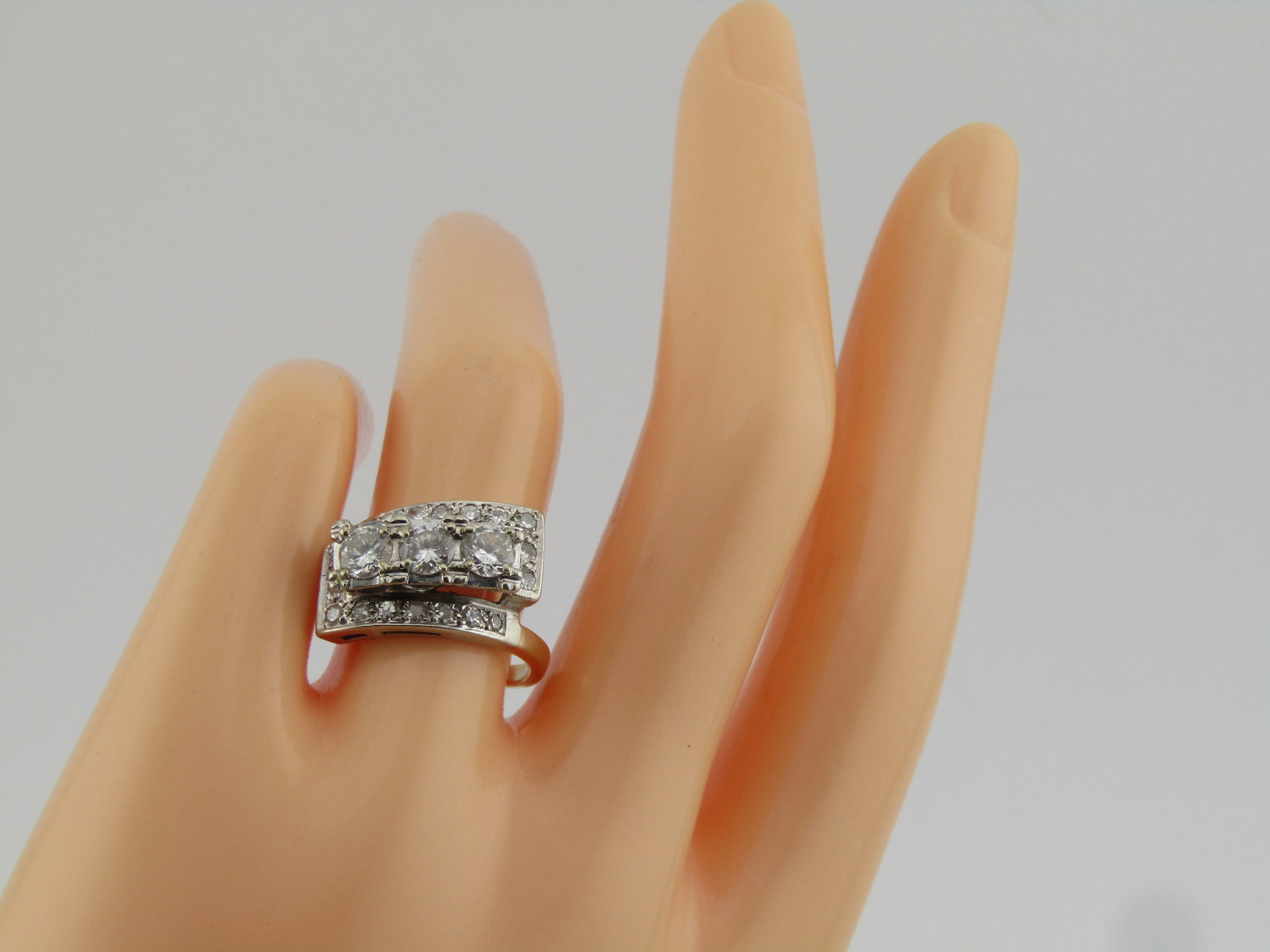 Vintage 14kt Diamond Deco Ring, Sz. 6.5, Estate, Early 1900's - 7
