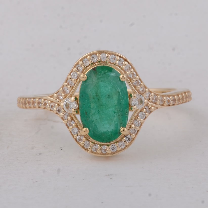 1.50 Ct Oval Emerald 9K Gold Ring (1 of 5)