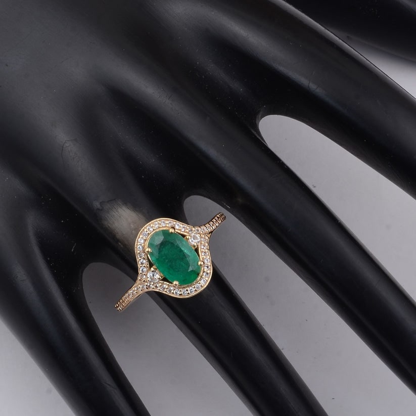 1.50 Ct Oval Emerald 9K Gold Ring - 2