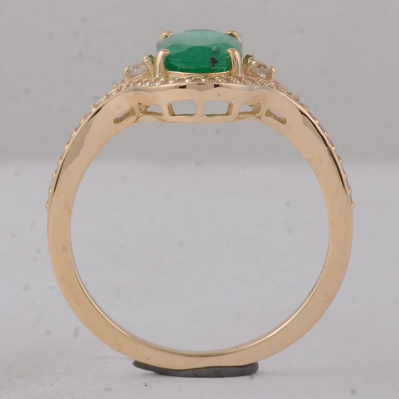 1.50 Ct Oval Emerald 9K Gold Ring - 3