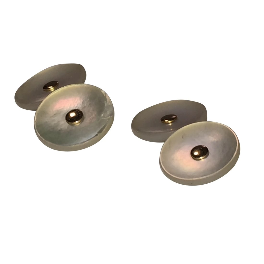 14 kt Gold Mother of Pearl Shell Cufflinks - 2