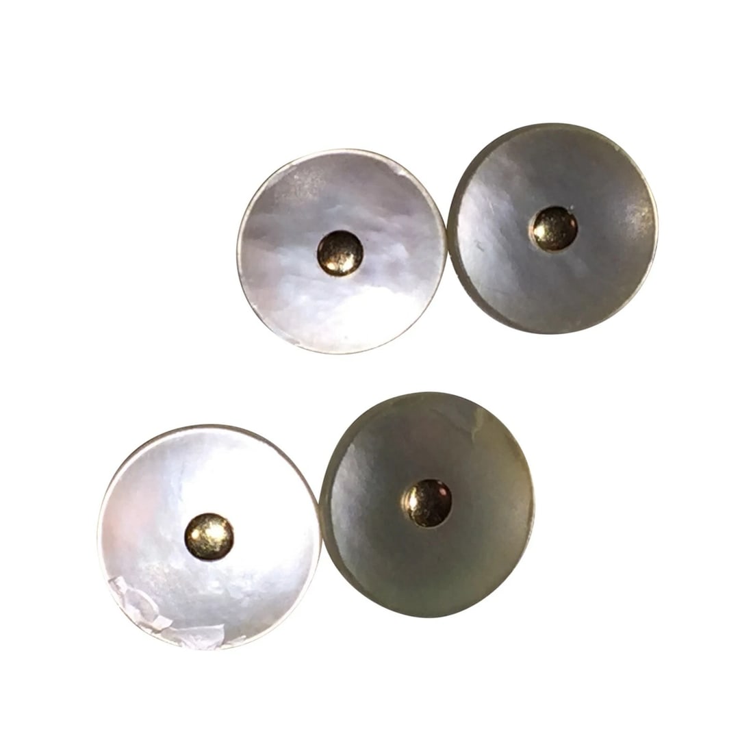 14 kt Gold Mother of Pearl Shell Cufflinks - 3