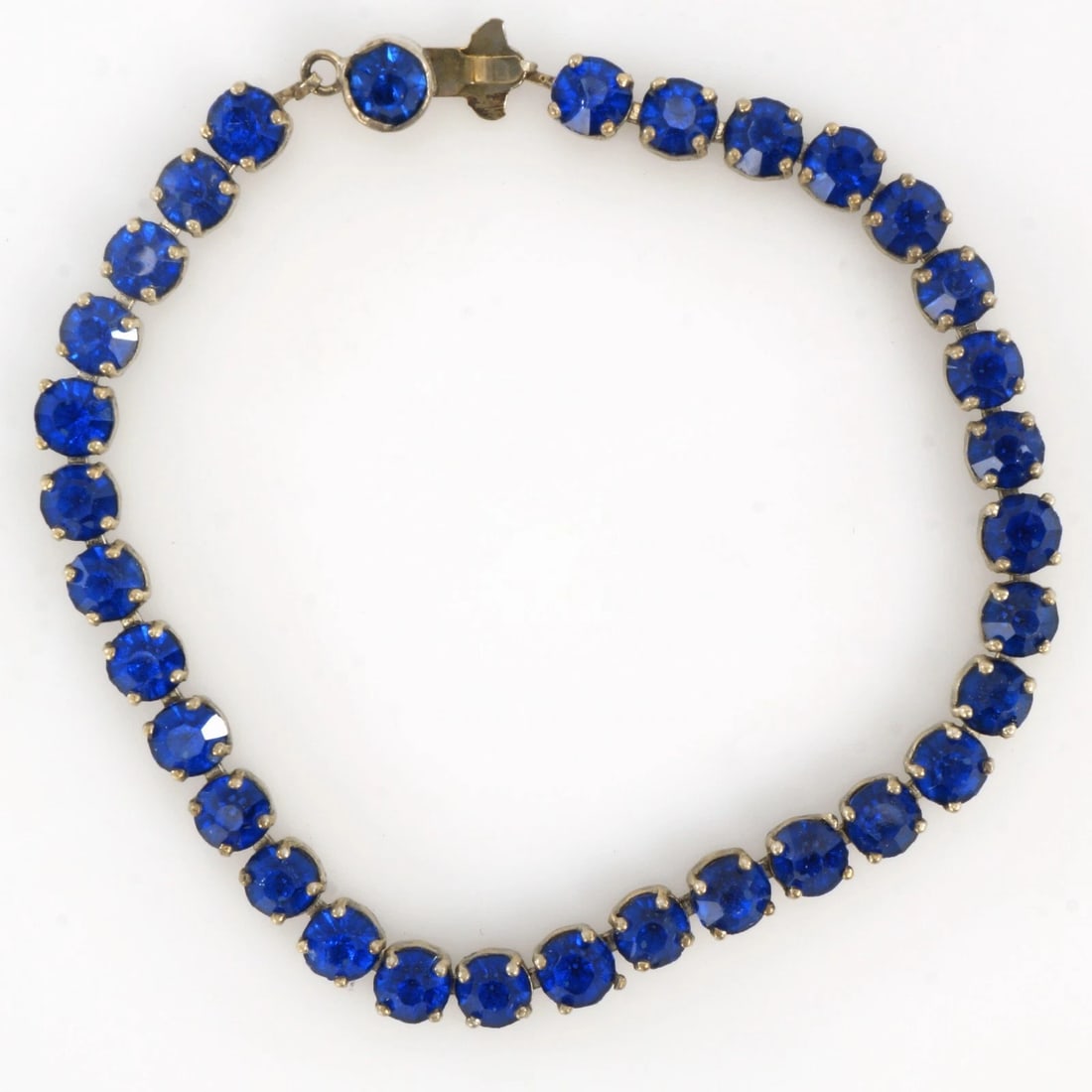 Vintage Rhinestone Sterling Tennis Bracelet (1 of 9)