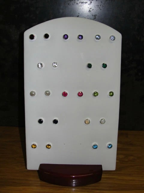 Sterling Silver Opal Cabochon Bezel Set Earrings Birthstone October - 6