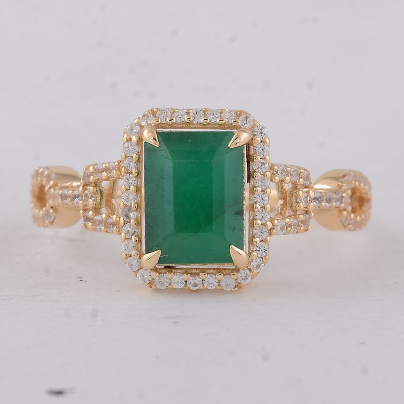 1.88 Ct Octagon Emerald 9K Gold Ring (1 of 5)