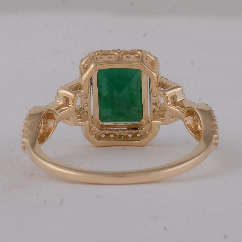 1.88 Ct Octagon Emerald 9K Gold Ring - 3