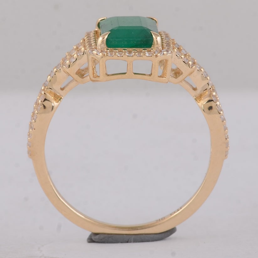 1.88 Ct Octagon Emerald 9K Gold Ring - 4