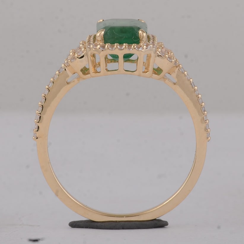 1.89 Ct Octagon Emerald 9K Gold Ring - 4