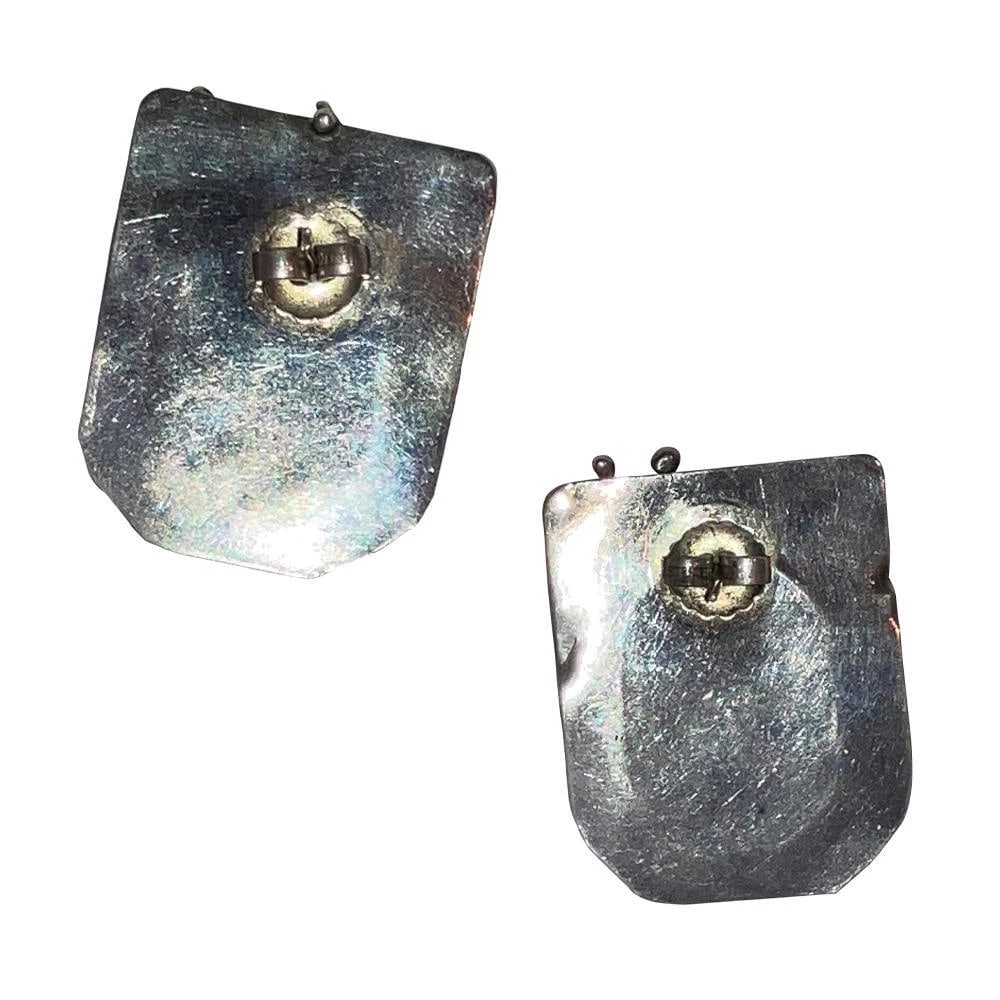 Sterling Silver Abstract Butterscotch Amber Earrings - 5