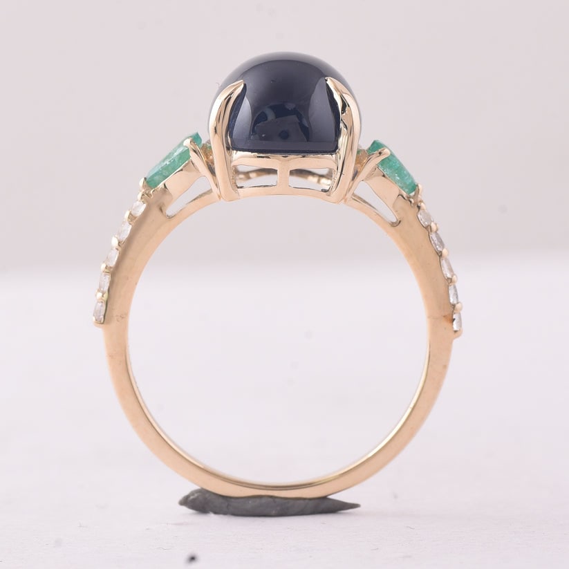 6.99 Ct Oval Sapphire 9K Gold Ring - 4