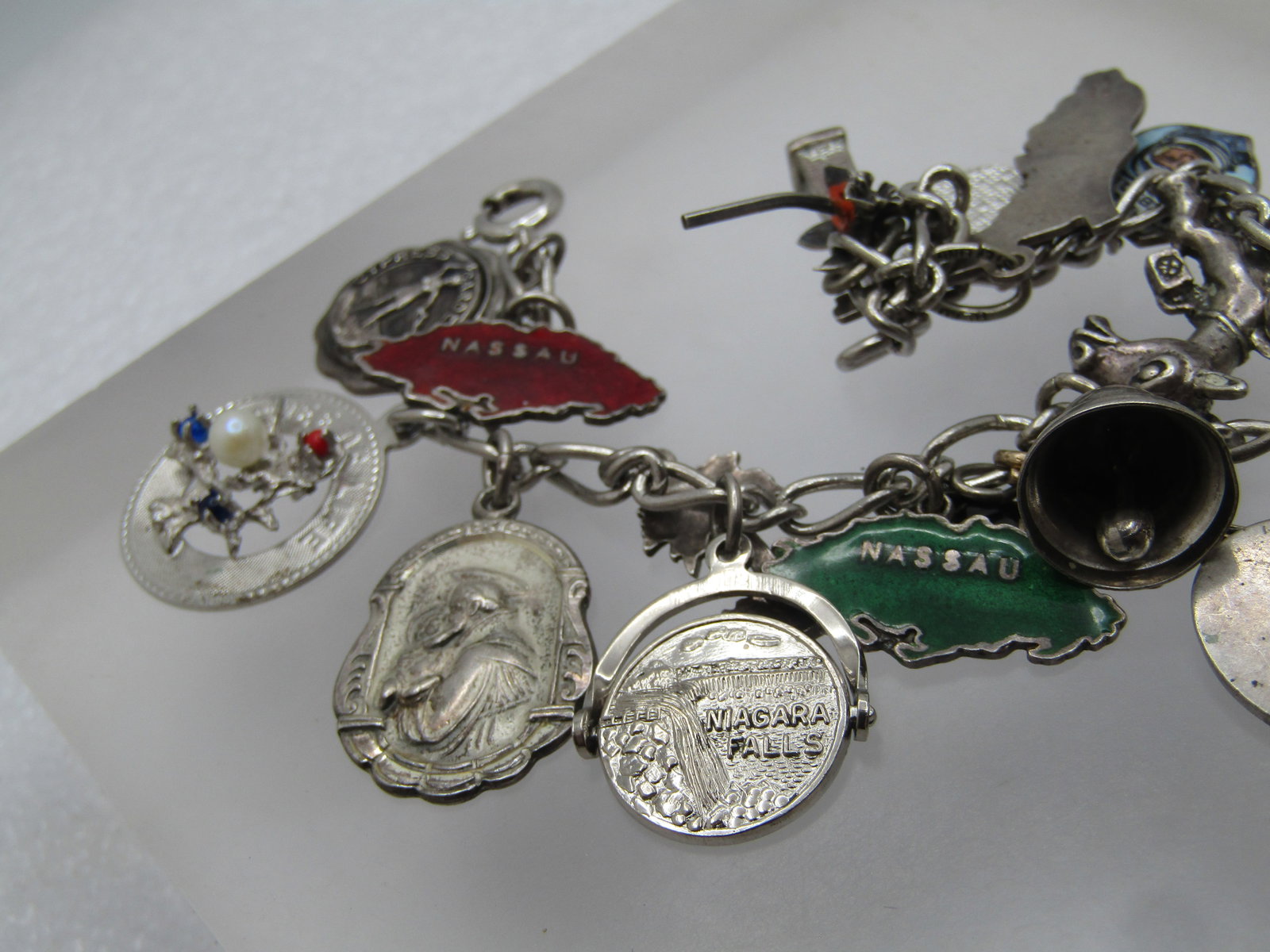 Vintage Sterling Charm Bracelet, 7", 17 Charms, 1960's-1970's - 6