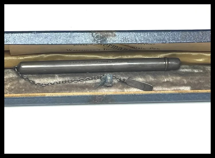 Vintage Sterling Silver Engraved Thermometer Case on Chain with Brooch - 5