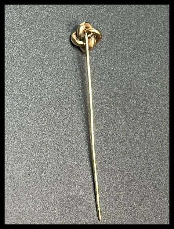 Vintage 10k Gold and Diamond Eternity Stickpin - 6