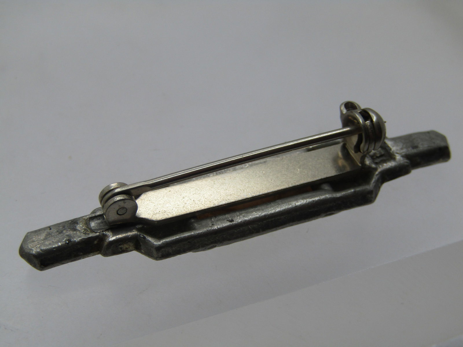 Vintage Cast Metal MOP Rhinestone Brooch, 1920's-1930's - 4