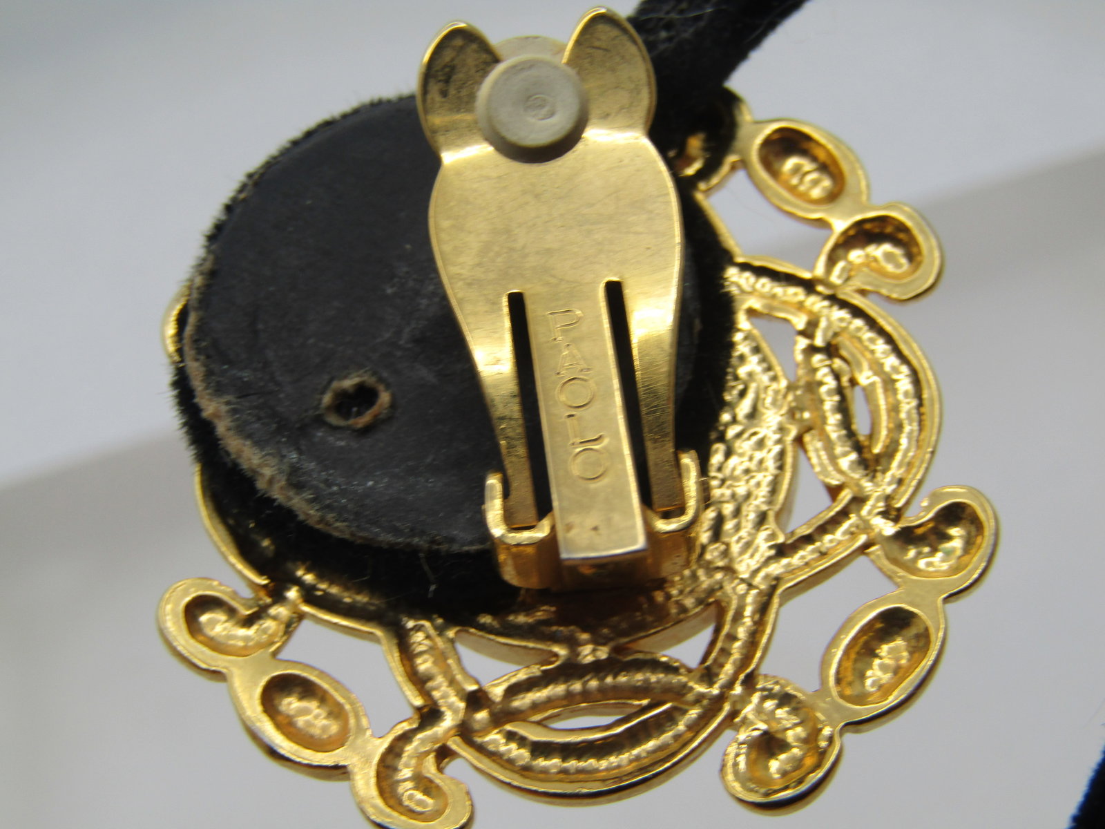 Vintage Paolo Guicci Medallion Coin Earrings, Clip, 1980's - 4