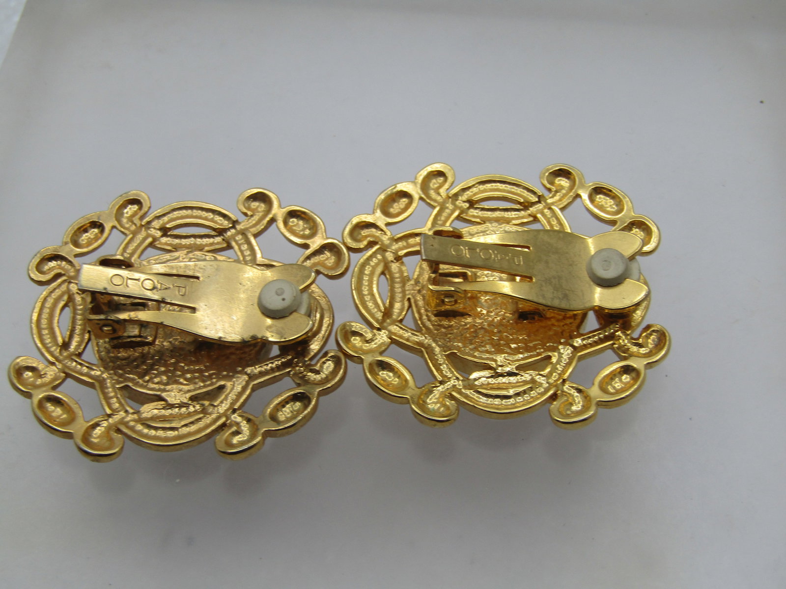 Vintage Paolo Guicci Medallion Coin Earrings, Clip, 1980's - 6