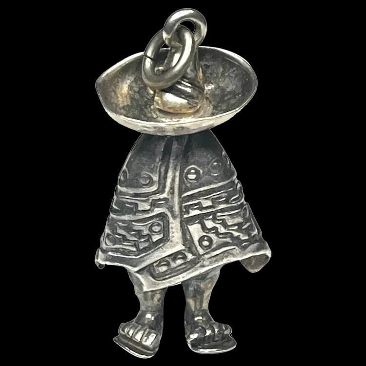 Vintage Mexico Sterling Silver Bandito- Person in Sombrero Charm (1 of 8)
