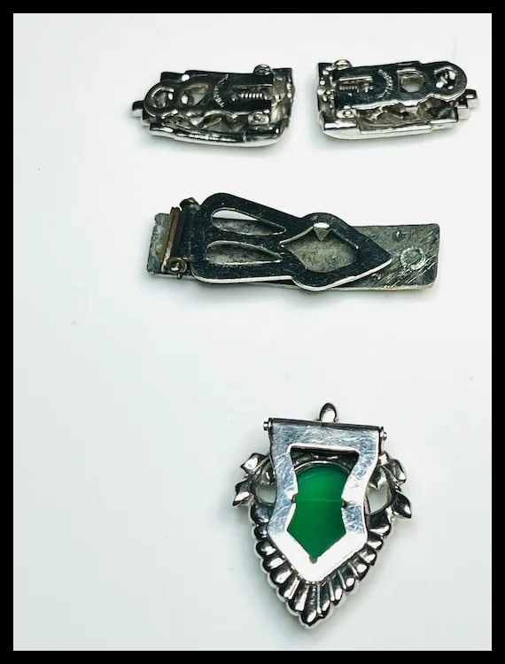 Lot of Vintage Marcasite & Rhinestone Clasps - 7