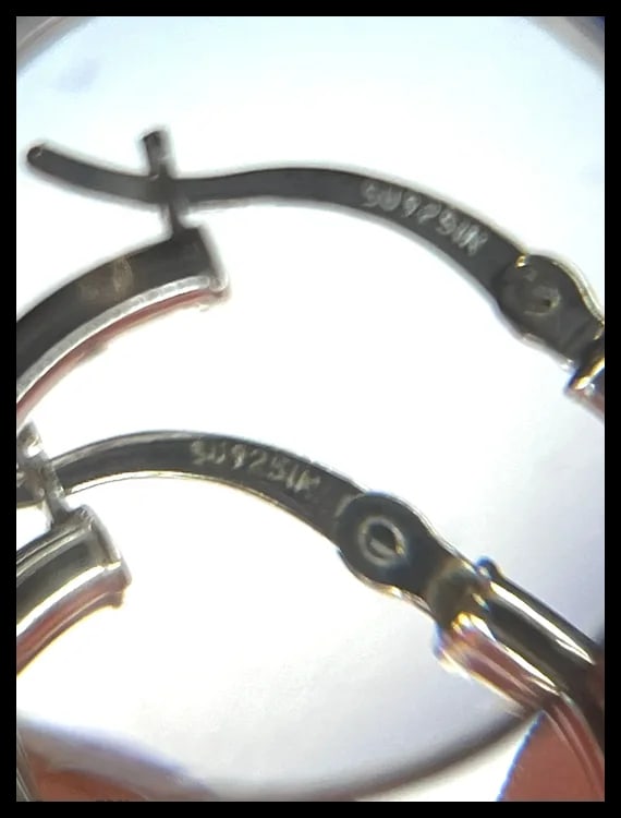 Vintage Double Loop Sterling Silver Hoop Earring - 6