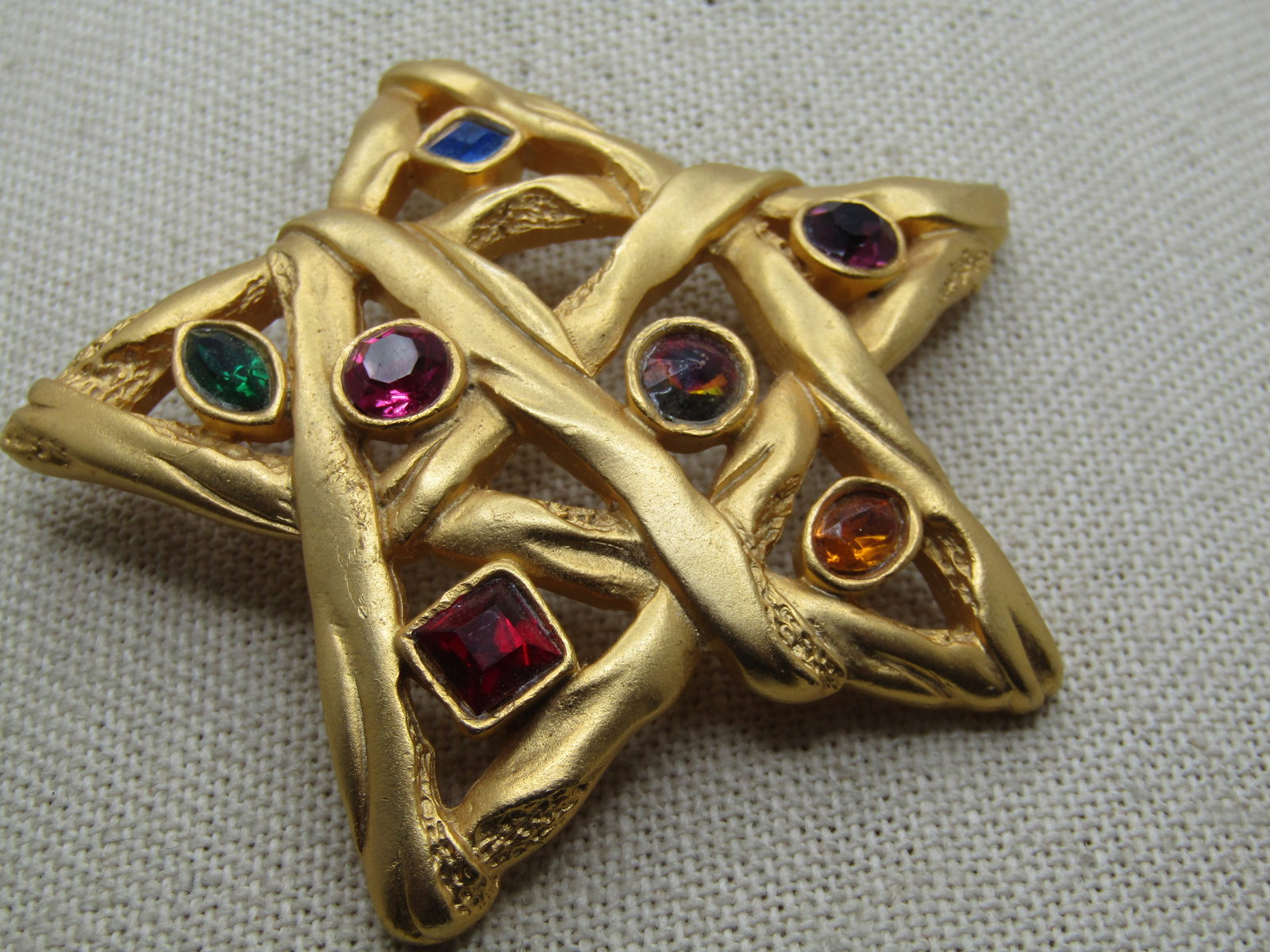 Vintage Large Star & Rhinestone Brooch, 1980's-1990's - 2