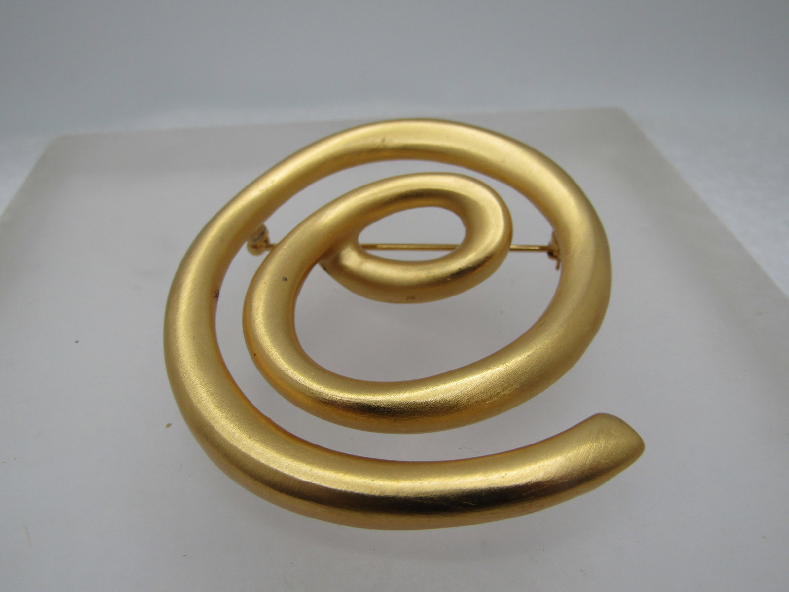 Vintage Gold Tone Spiral Brooch, 1980's. 2-1/3" - 6