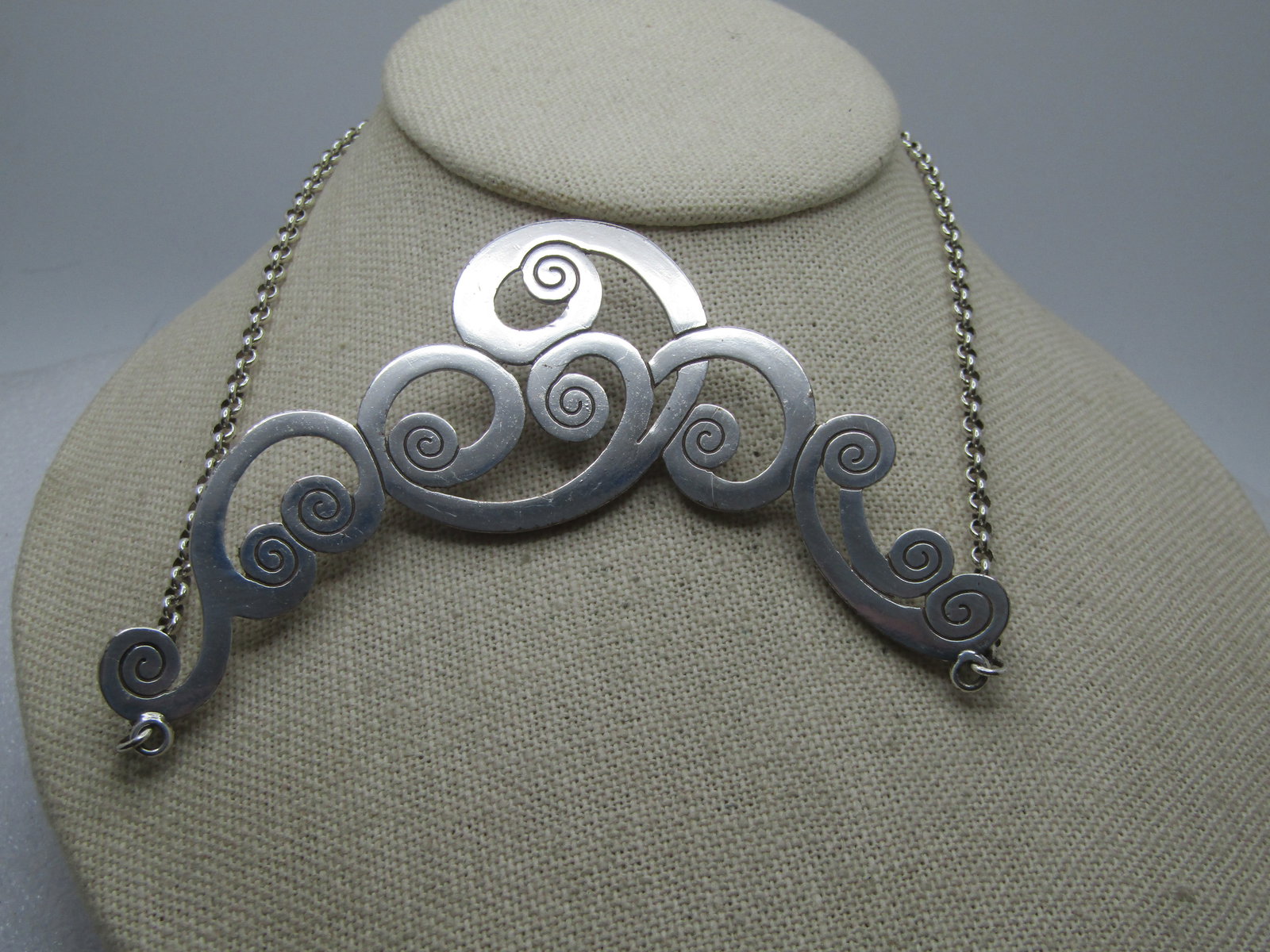 Vintage Brighton Scrolled Rhinestone Bib Necklace, 18", 1980's-1990's - 7