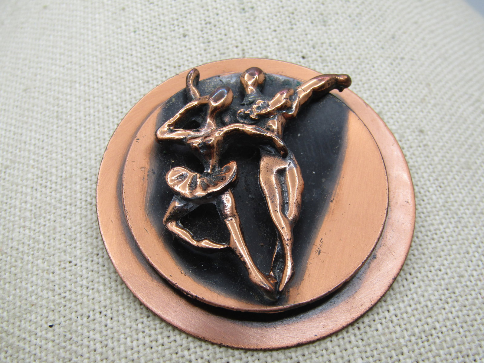 Vintage Copper Ballet Dancers Brooch, 1960's-1970's (1 of 5)