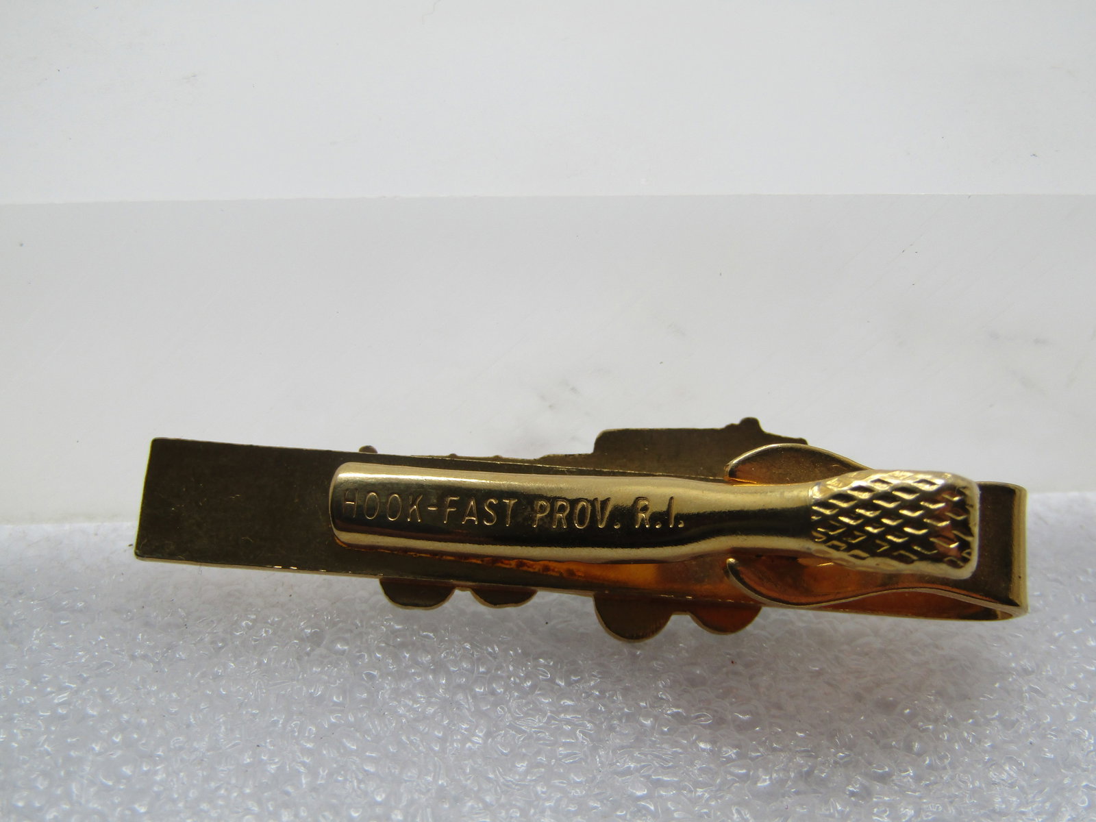 Vintage Green Fire Truck Tie Clasp, 1960's-1970's, Signed Hook-Fast - 4