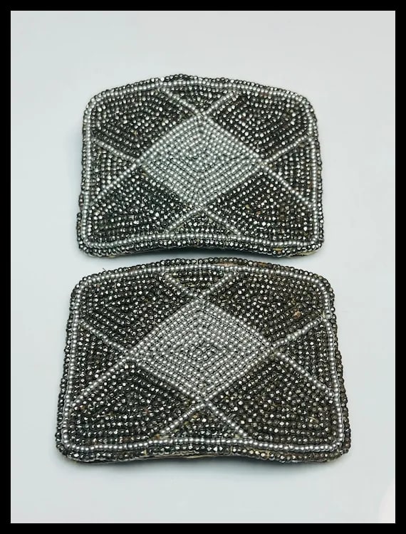 Vintage Beaded Pewter Color Accessories - 2
