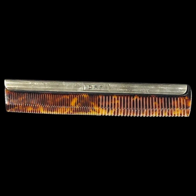 Vintage Sterling Silver Silver Comb- Engraved D.R.F (1 of 5)