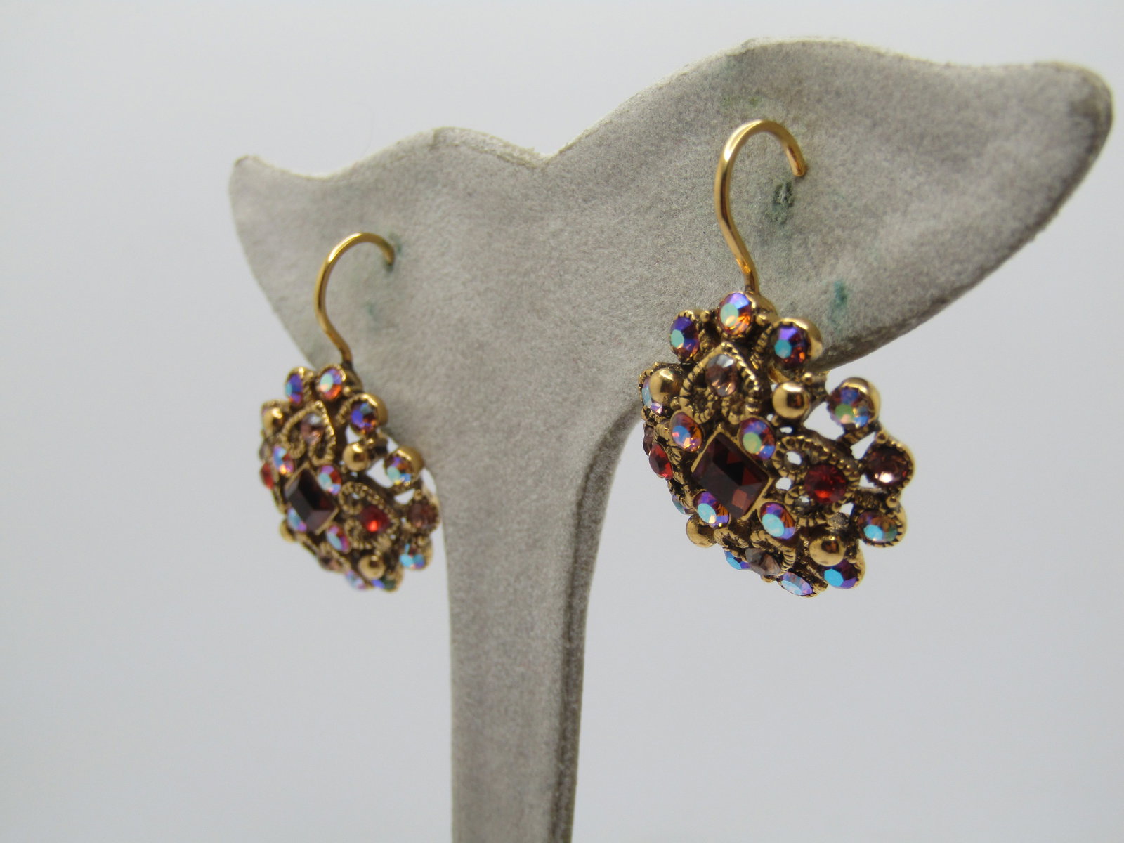 Vintage Joan Rivers Jeweled Night Earrings, Pierced Leverbacks, 1990's - 3
