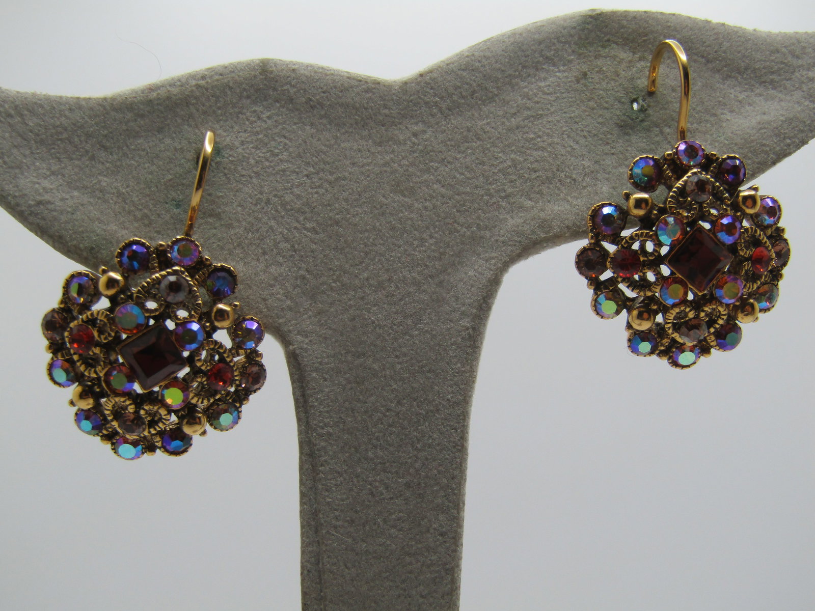 Vintage Joan Rivers Jeweled Night Earrings, Pierced Leverbacks, 1990's - 5