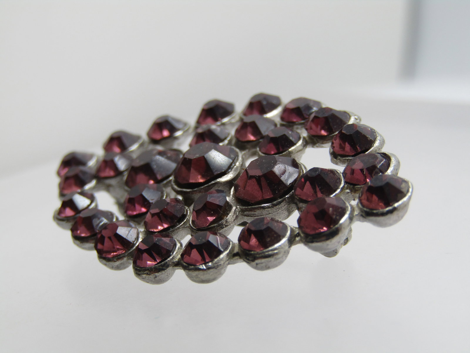 Vintage Purple Rhinestone Brooch, 1940's-1950's - 3