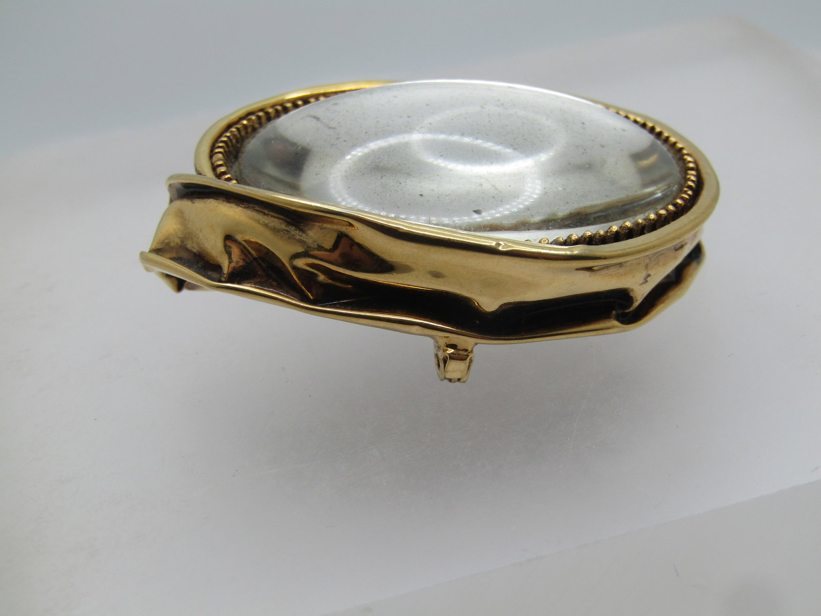 Vintage Looking Glass Brooch, 1980's, Mod/Abstract, 2" - 4