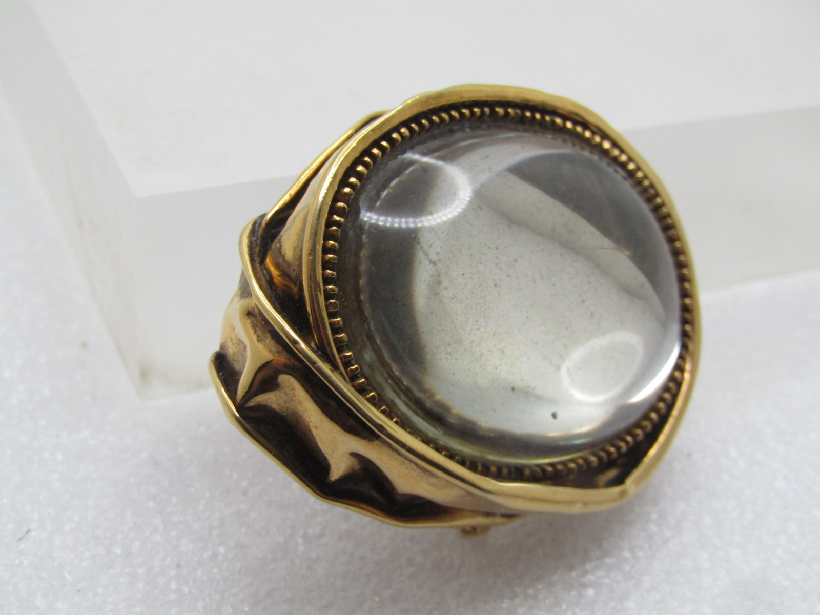 Vintage Looking Glass Brooch, 1980's, Mod/Abstract, 2" - 7