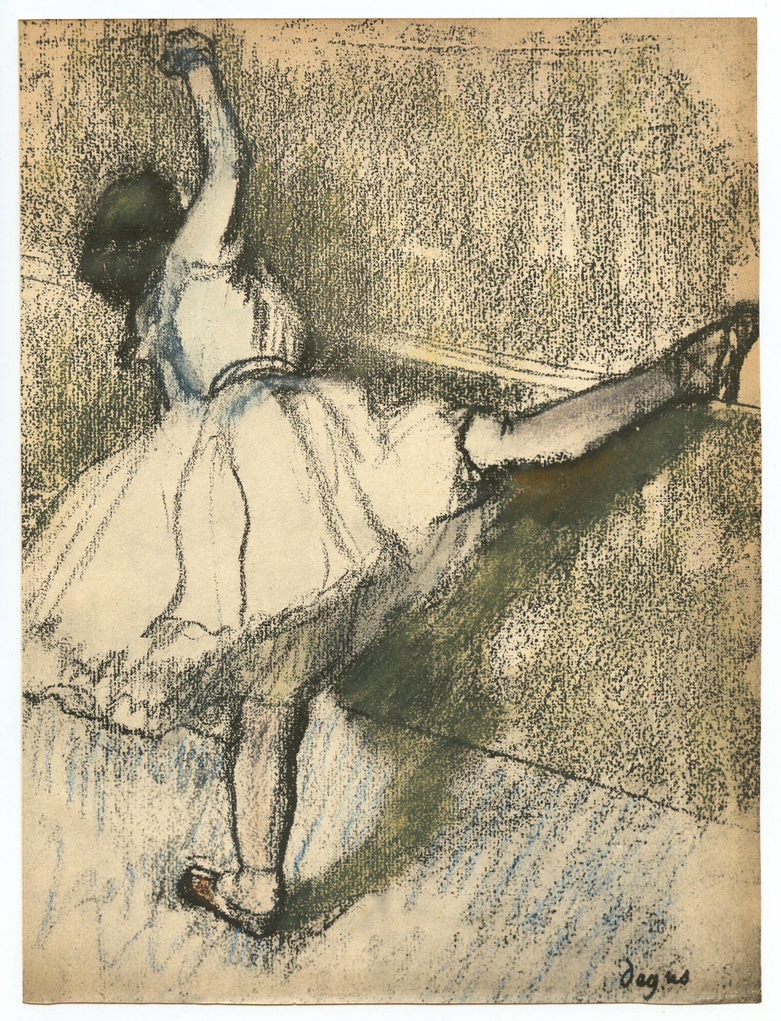 Edgar Degas pochoir "Danseuse a la barre": Title:Edgar Degas pochoir "Danseuse a la barre" Description:Medium: pochoir (after the pastel). Printed in Paris in 1919 and published by Henri Floury for the rare Paul Lafond catalogue raisonné.