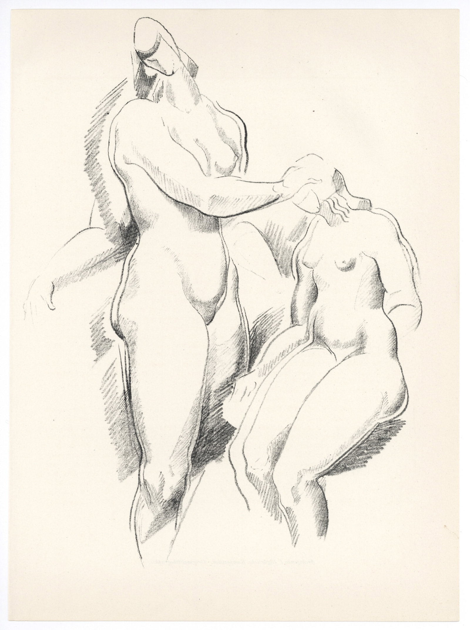 Alexander Archipenko original lithograph "Figurliche Komposition": Title:Alexander Archipenko original lithograph "Figurliche Komposition"Description:Medium: original lithograph. Printed in 1921 for GENIUS: Zeitschrift fur Werdende und Alte Kunst. This art and
