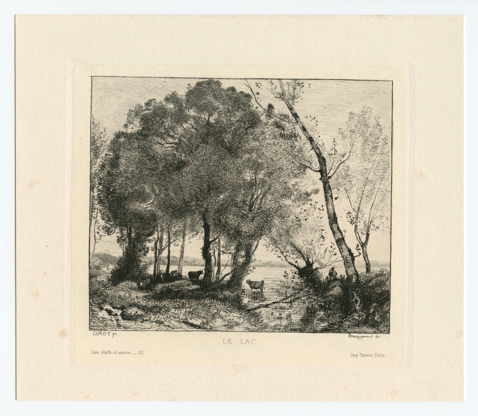 Jean-Baptiste Corot etching "Le Lac" (1 of 1)