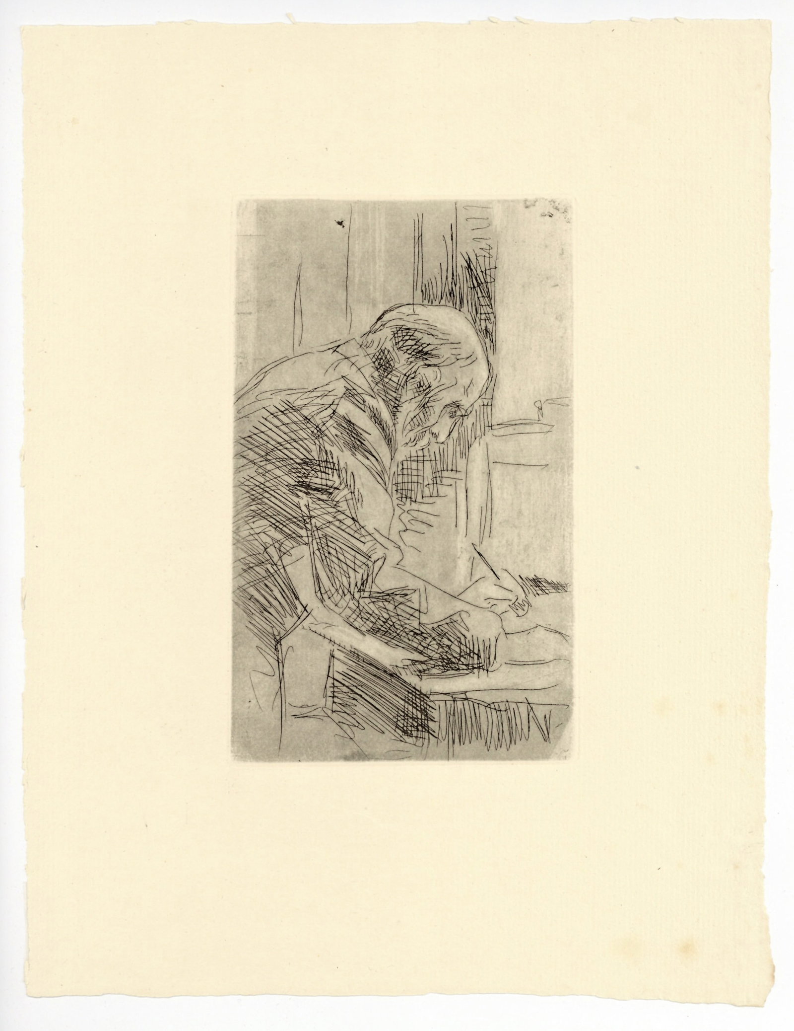 Pierre Bonnard original etching "Le Graveur" (1 of 1)