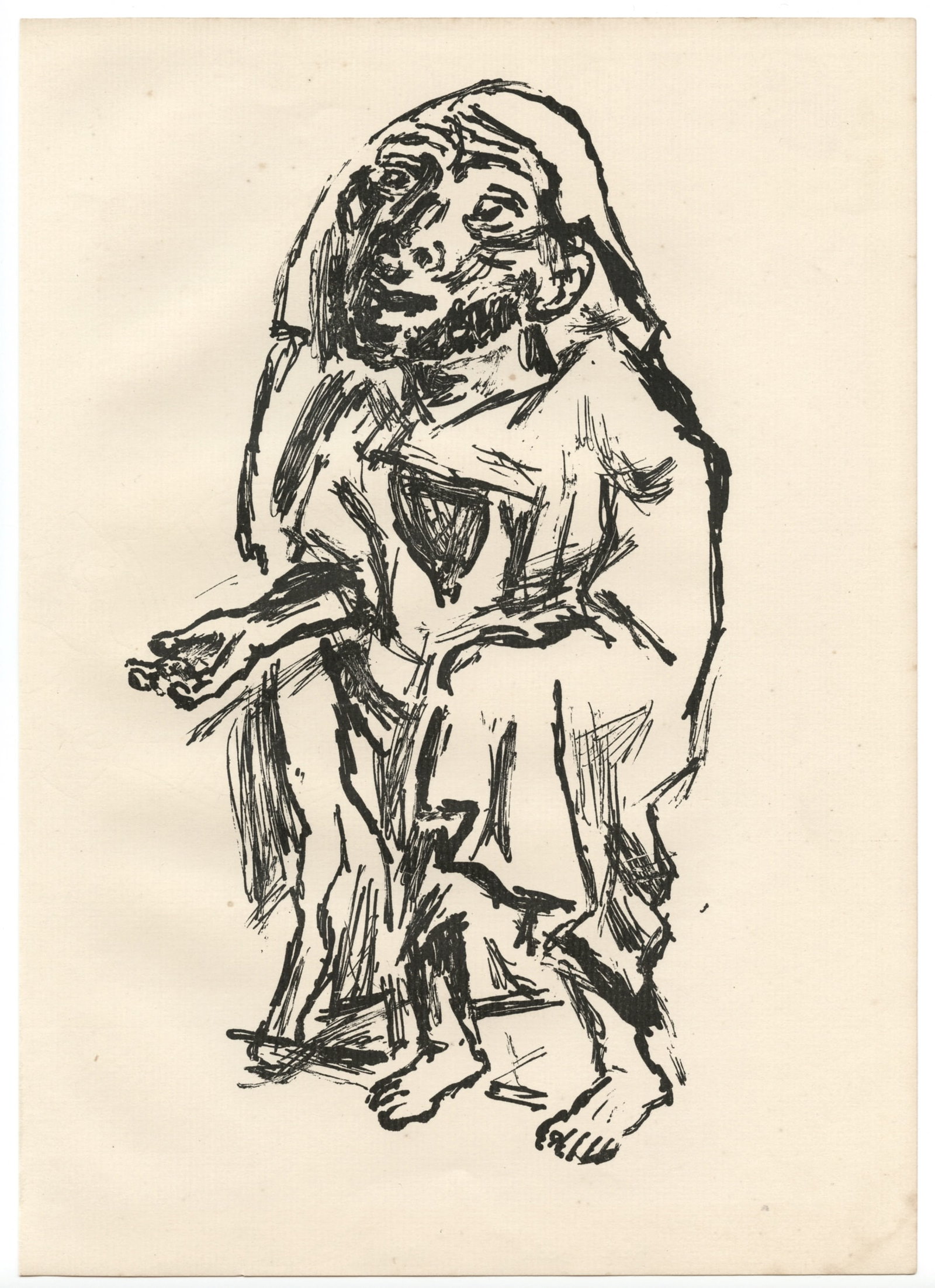 Rene Beeh original lithograph "Der Bettler": Title:Rene Beeh original lithograph "Der Bettler"Description:Medium: original lithograph. Printed in Germany in 1921 for the rare Ganymed portfolio of "Das dritte Jahrbuch der Marees Gesellschaft",