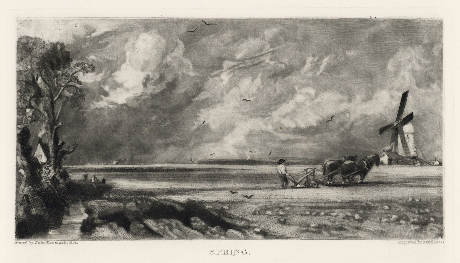 John Constable mezzotint "Spring": Title:John Constable mezzotint "Spring"Description:Medium: mezzotint (engraved by David Lucas after the John Constable painting). Printed in 1855 on cream wove paper for the "English Landscape