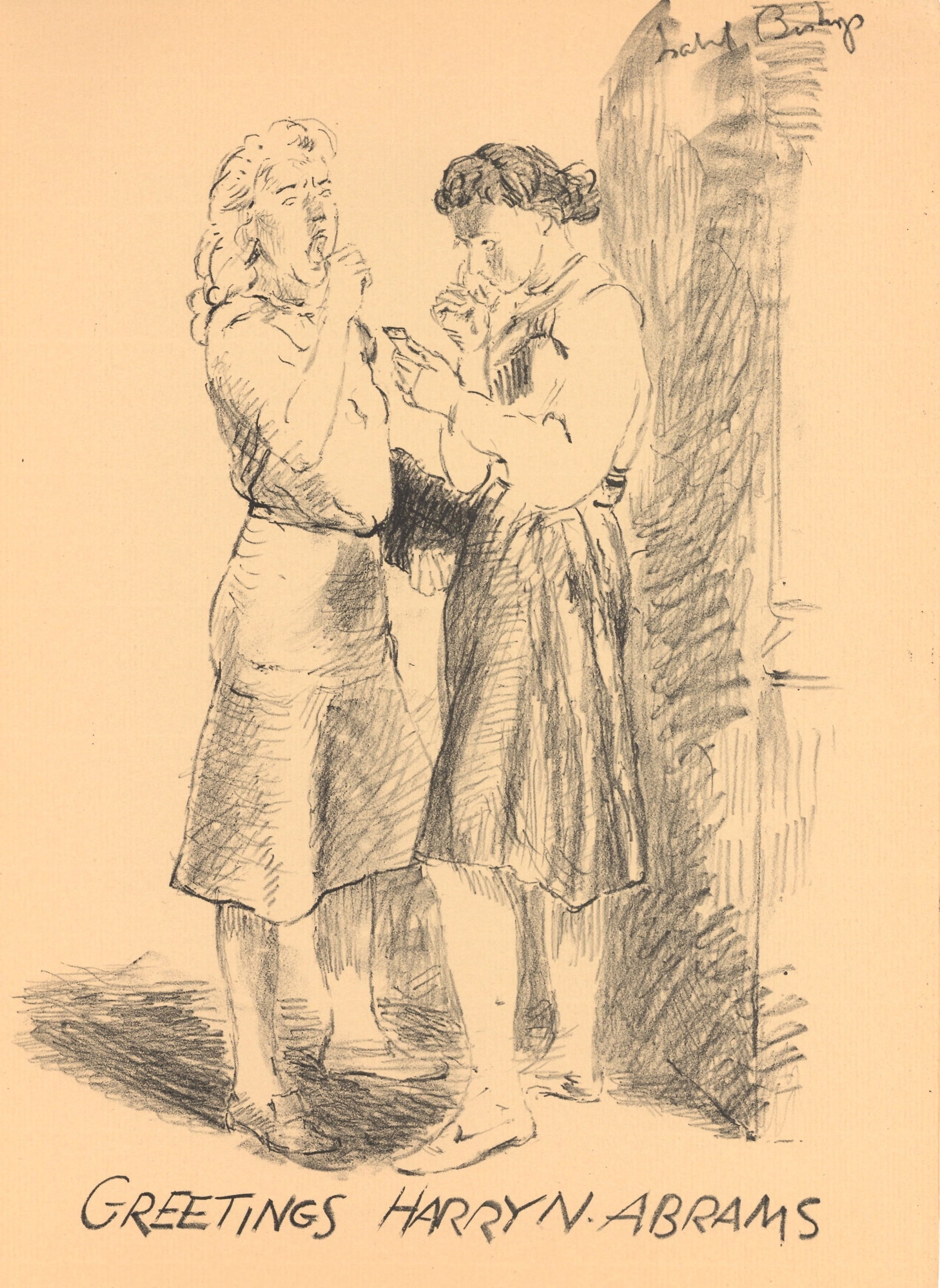 Isabel Bishop original lithograph: Title:Isabel Bishop original lithographDescription:Medium: original lithograph. This lithograph was printed in 1951 for the "Improvisations" portfolio, published by the Artists Equity Association of